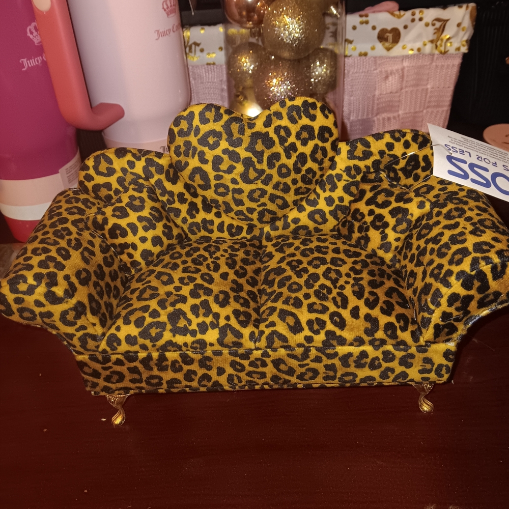 Leopard Print Miniature Sofa / Jewerly Organizer